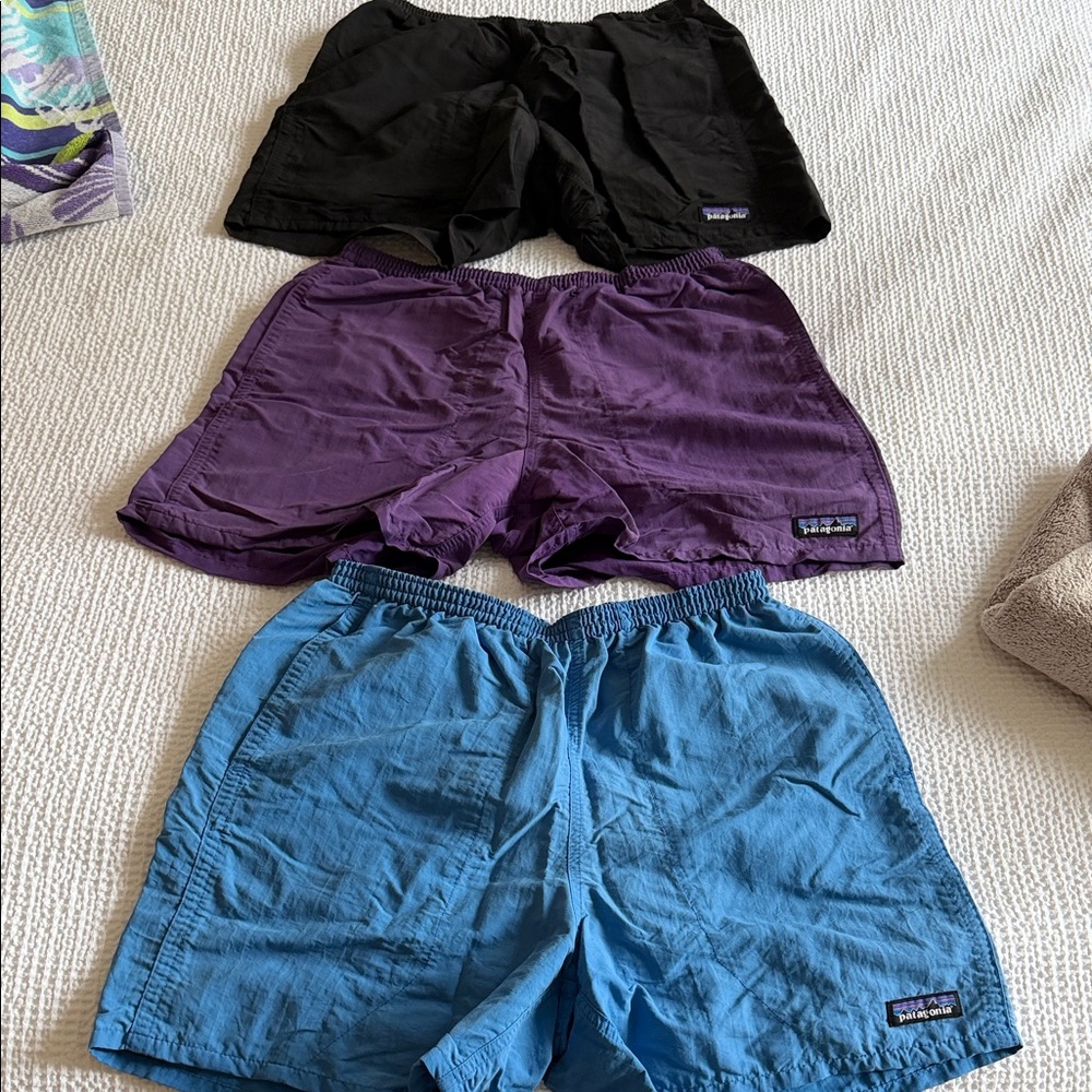 Patagonia Baggies short Shorts in Black, Purple, and Blue